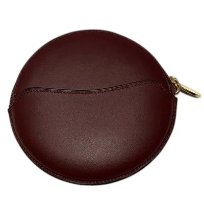 Pre-owned Cartier Bordeaux Leather Coin Purse/coin Case ()
