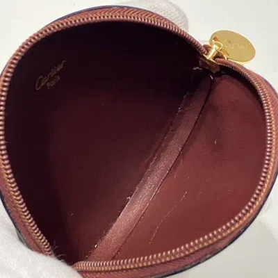 Pre-owned Cartier Bordeaux Leather Coin Purse/coin Case ()
