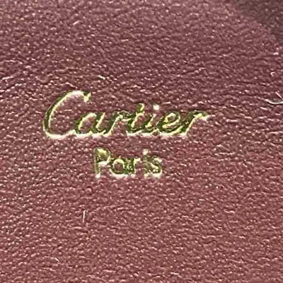 Pre-owned Cartier Bordeaux Leather Coin Purse/coin Case ()