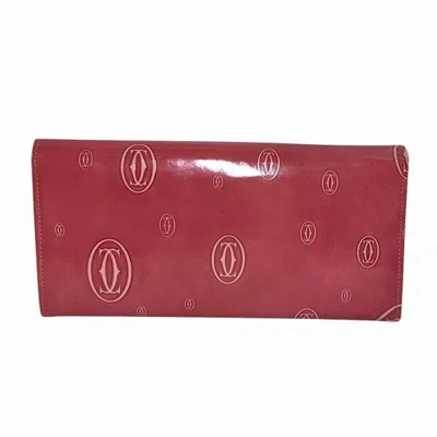 Pre-owned Cartier Pink Leather Long Wallet (bi-fold) ()