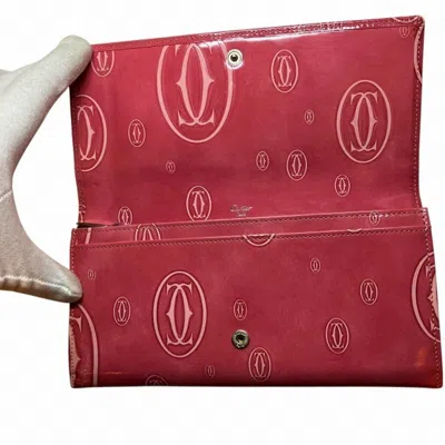 Pre-owned Cartier Pink Leather Long Wallet (bi-fold) ()