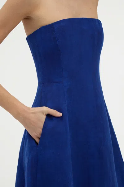 Gabriela Hearst Alessia Maxi Dress In Cobalt Multi Linen Twill In Blue