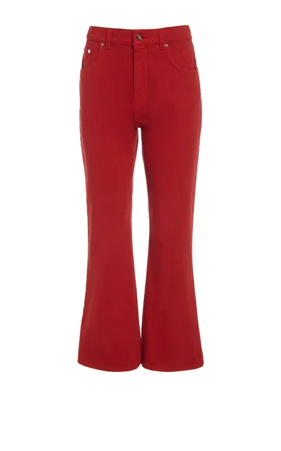 Gabriela Hearst Ezra Bootcut Cropped Jean In Antelope Orange Recycled Cotton Denim