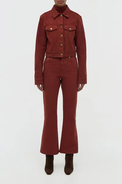 Gabriela Hearst Ezra Bootcut Cropped Jean In Burnt Sienna Recycled Cotton Denim