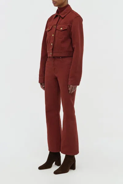 Gabriela Hearst Ezra Bootcut Cropped Jean In Burnt Sienna Recycled Cotton Denim