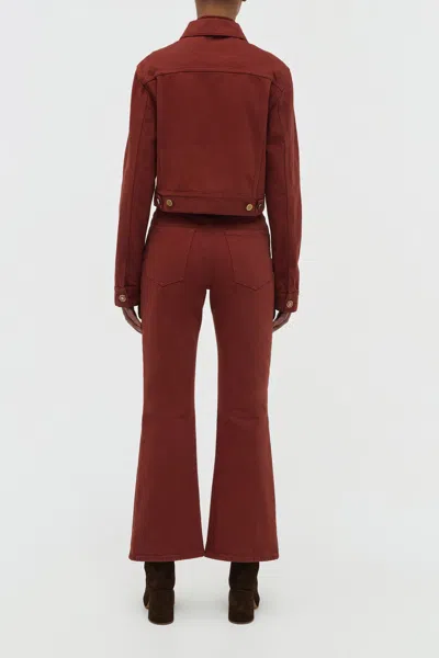 Gabriela Hearst Ezra Bootcut Cropped Jean In Burnt Sienna Recycled Cotton Denim