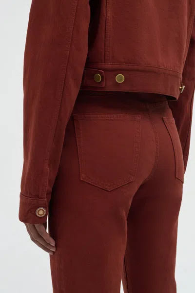 Gabriela Hearst Ezra Bootcut Cropped Jean In Burnt Sienna Recycled Cotton Denim