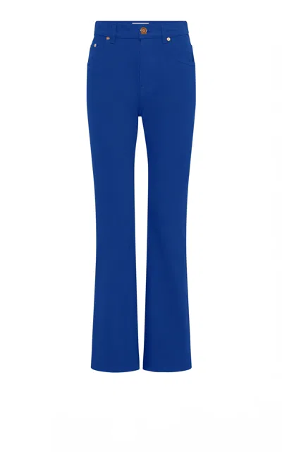 Gabriela Hearst Ezra Bootcut Cropped Jean In Cobalt Recycled Cotton Denim