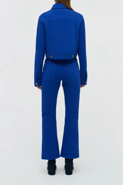 Gabriela Hearst Ezra Bootcut Cropped Jean In Cobalt Recycled Cotton Denim
