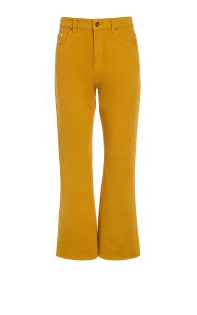 Gabriela Hearst Ezra Bootcut Cropped Jean In Golden Birch Recycled Cotton Denim