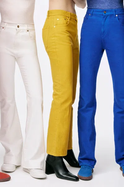 Gabriela Hearst Ezra Bootcut Cropped Jean In Golden Birch Recycled Cotton Denim