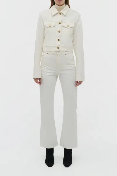 Gabriela Hearst Ezra Bootcut Cropped Jean In White Recycled Cotton Denim