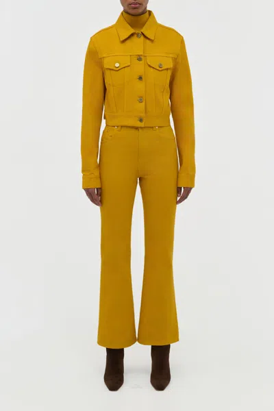 Gabriela Hearst Ezra Bootcut Cropped Jean In Golden Birch Recycled Cotton Denim