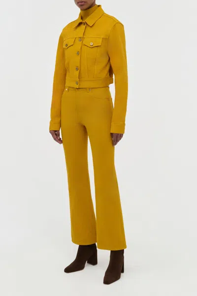 Gabriela Hearst Ezra Bootcut Cropped Jean In Golden Birch Recycled Cotton Denim