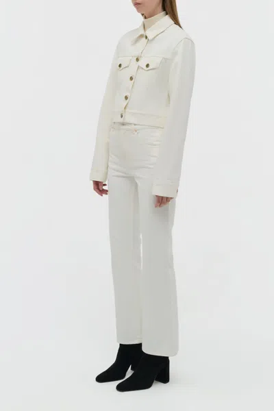 Gabriela Hearst Ezra Bootcut Cropped Jean In White Recycled Cotton Denim