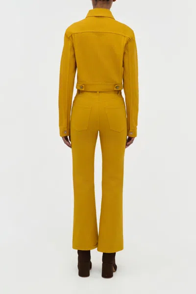 Gabriela Hearst Ezra Bootcut Cropped Jean In Golden Birch Recycled Cotton Denim
