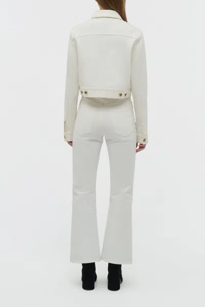 Gabriela Hearst Ezra Bootcut Cropped Jean In White Recycled Cotton Denim