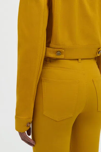 Gabriela Hearst Ezra Bootcut Cropped Jean In Golden Birch Recycled Cotton Denim