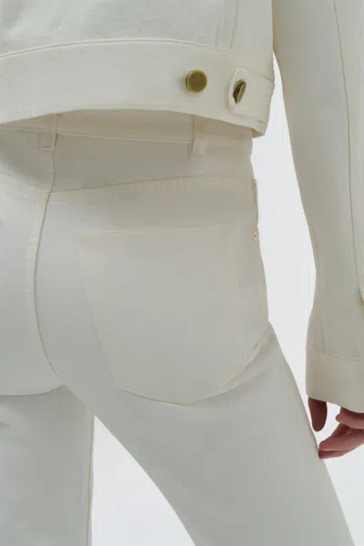 Gabriela Hearst Ezra Bootcut Cropped Jean In White Recycled Cotton Denim