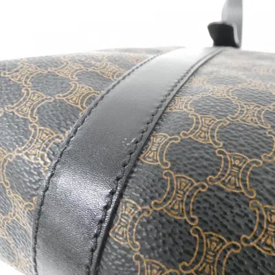 Pre-owned Celine Black Brown Coated Canvas Shoulder Bag ()
