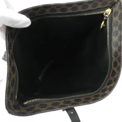 Pre-owned Celine Black Brown Coated Canvas Shoulder Bag ()
