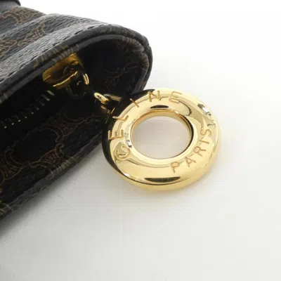 Pre-owned Celine Black Brown Coated Canvas Shoulder Bag ()