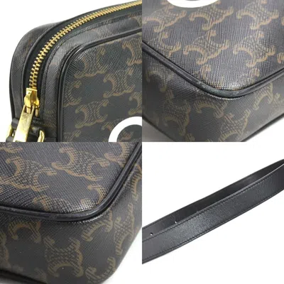 Pre-owned Celine Black Coated Canvas Messenger Bag Shoulder Bag ()