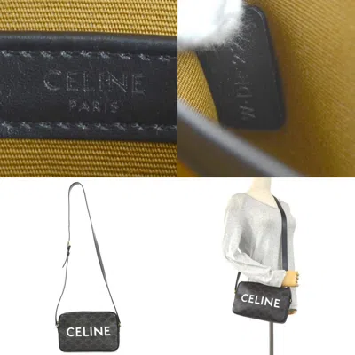 Pre-owned Celine Black Coated Canvas Messenger Bag Shoulder Bag ()