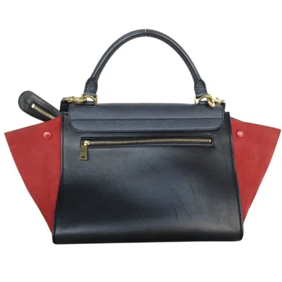Pre-owned Celine Black Navy Red Color Leather Handbag Shoulder Bag ()