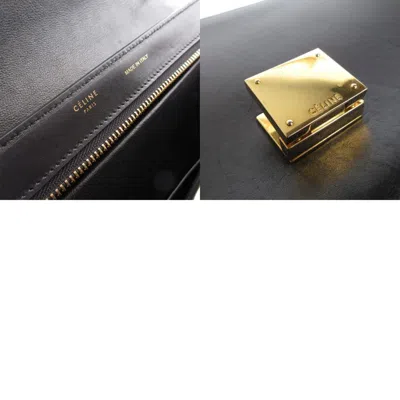 Pre-owned Celine Black Navy Red Color Leather Handbag Shoulder Bag ()