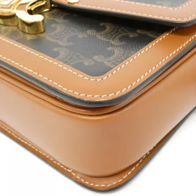 Pre-owned Celine Gray Gray Brown Coated Canvas Leather Shoulder Bag ()