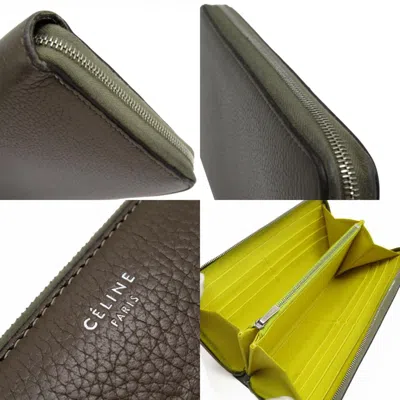 Pre-owned Celine Grayish Leather Coin Purse/coin Case ()