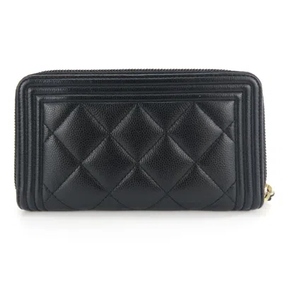 Pre-owned Chanel Black Grained Calfskin Coin Purse/coin Case ()