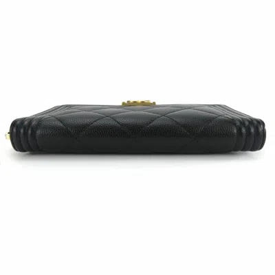 Pre-owned Chanel Black Grained Calfskin Coin Purse/coin Case ()