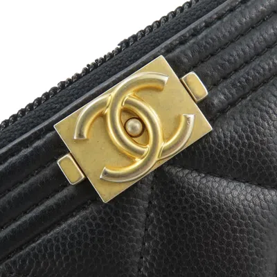 Pre-owned Chanel Black Grained Calfskin Coin Purse/coin Case ()