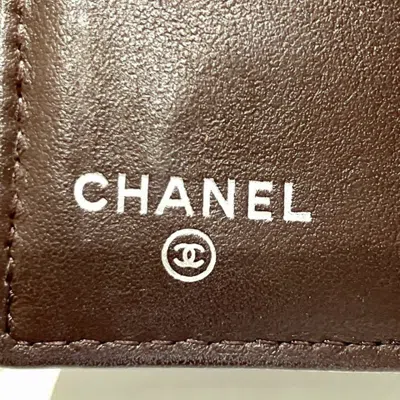 Pre-owned Chanel Black Grained Calfskin Wallet (tri-fold) ()