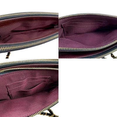 Pre-owned Chanel Black Leather Metal Chain/shoulder Wallet ()