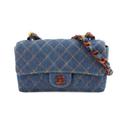 Pre-owned Chanel Blue Denim Shoulder Bag ()