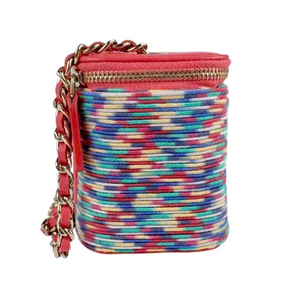 Pre-owned Chanel Multi-color Pink Cotton Leather Shoulder Bag ()