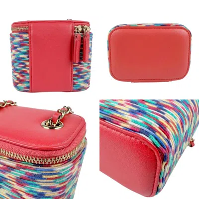 Pre-owned Chanel Multi-color Pink Cotton Leather Shoulder Bag ()