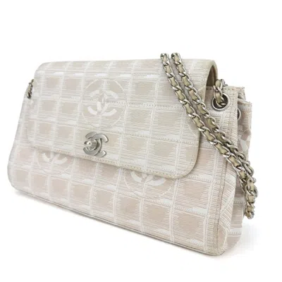 Pre-owned Chanel New Travel Line Pink Beige Nylon Shoulder Bag ()