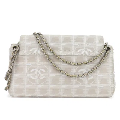 Pre-owned Chanel New Travel Line Pink Beige Nylon Shoulder Bag ()