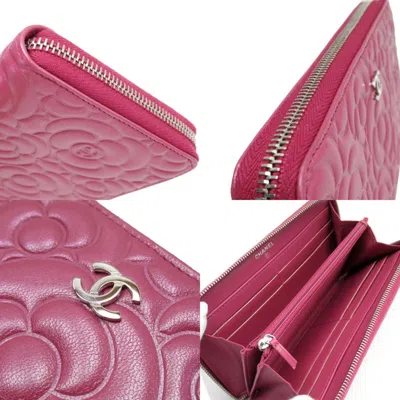 Pre-owned Chanel Pink Leather Coin Purse/coin Case ()