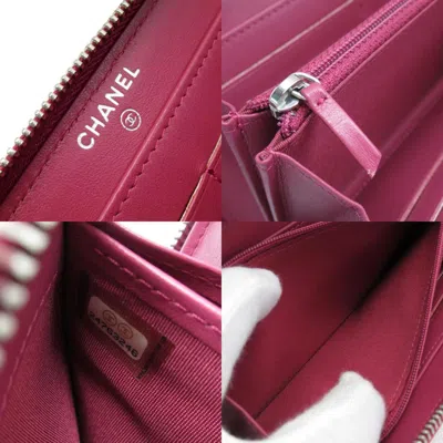 Pre-owned Chanel Pink Leather Coin Purse/coin Case ()