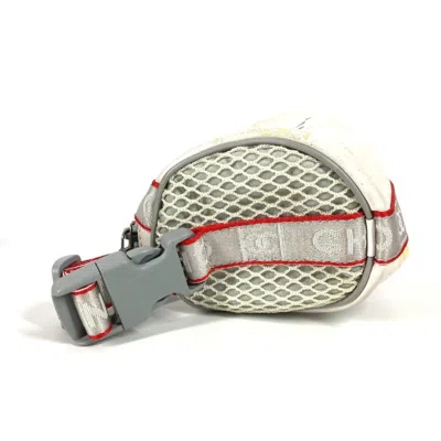 Pre-owned Chanel Red Color White Nylon Handbag Pouch Shoulder Bag ()