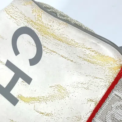 Pre-owned Chanel Red Color White Nylon Handbag Pouch Shoulder Bag ()