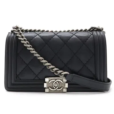 Pre-owned Chanel Wild Stitch Black Leather Shoulder Bag ()