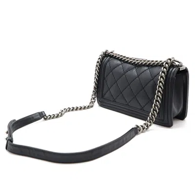 Pre-owned Chanel Wild Stitch Black Leather Shoulder Bag ()