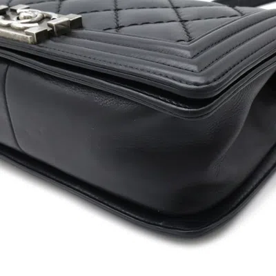 Pre-owned Chanel Wild Stitch Black Leather Shoulder Bag ()