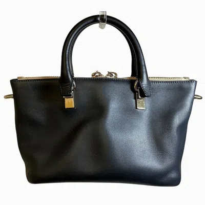 Pre-owned Chloé Black Gray Leather Handbag Shoulder Bag ()
